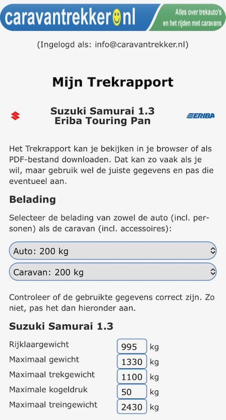 Persoonlijke pagina op Mijn Caravantrekker